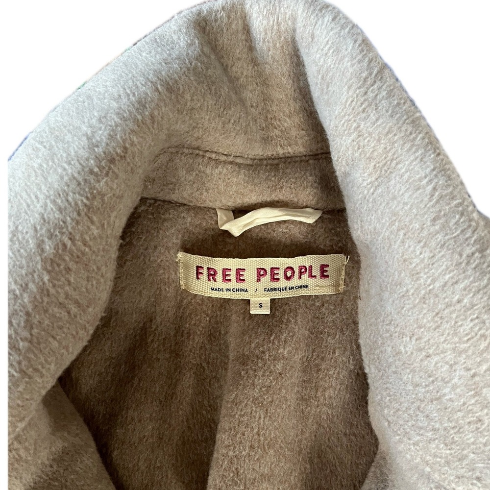 Free People Oversized Double Breasted Wool Blend Blazer Coat Tan Size S - Picture 7 of 9